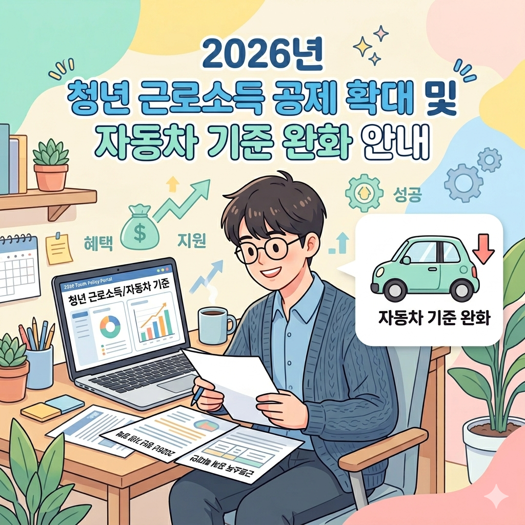 2026년 청년 근로소득 공제 확대 및 자동차 기준 완화